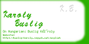 karoly buslig business card